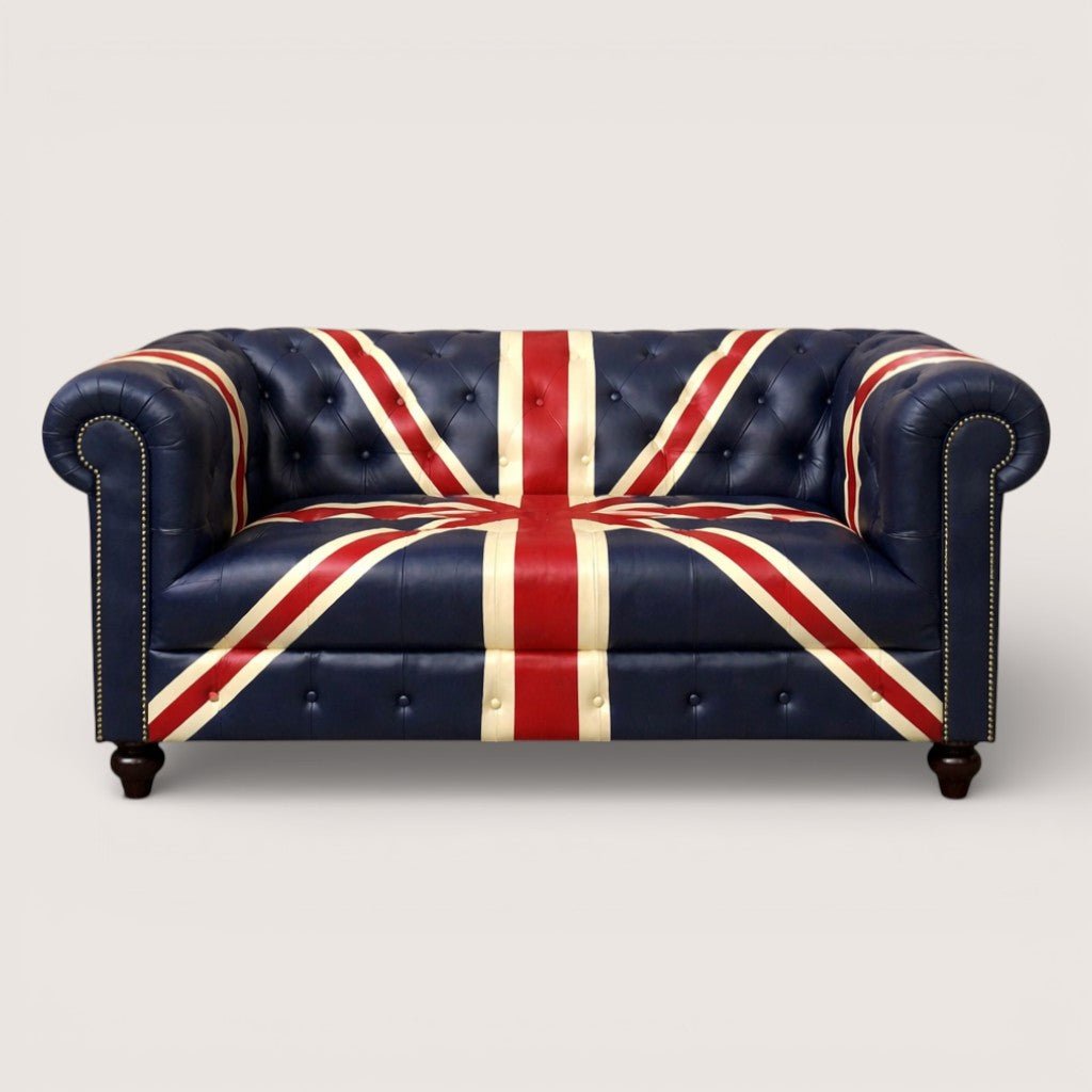 Kingsford – Union Jack Special Edition Hand Painted Top Grain Buffalo Leather Sofa