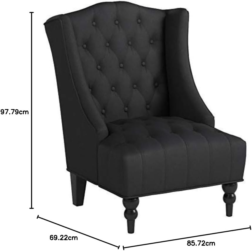 The Toddman High-Back Wingback Chair in Matte Charcoal