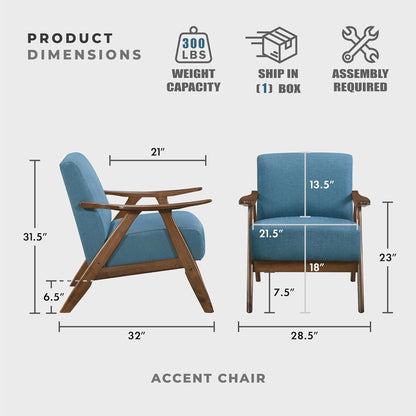 Luxury Walnut Accent Chair