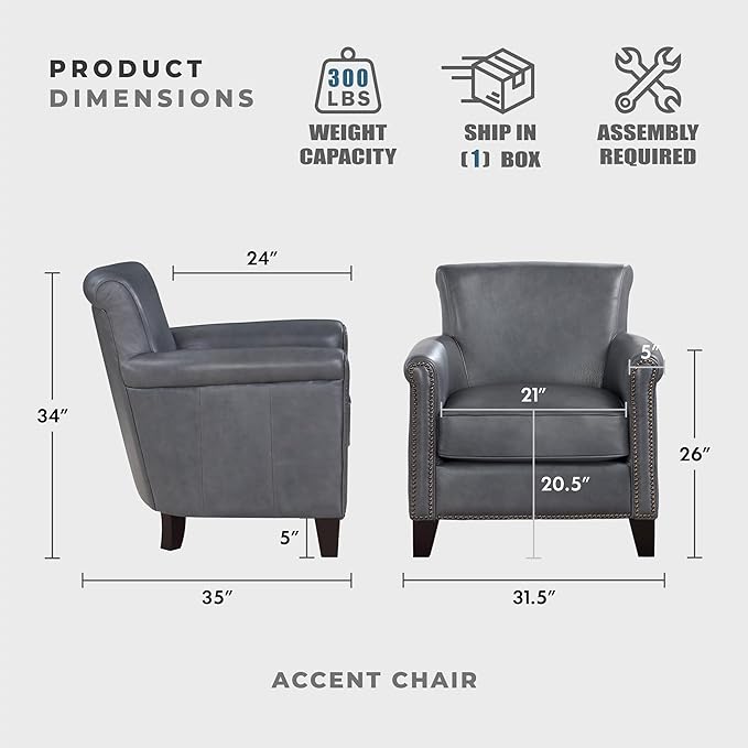 The Lexicon Heritage Top-Grain Leather Club Chair