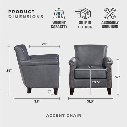 The Lexicon Heritage Top-Grain Leather Club Chair