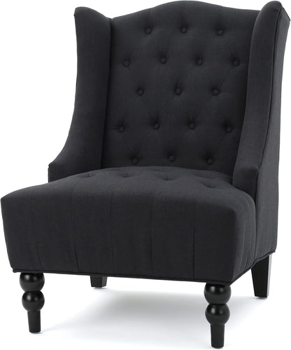 The Toddman High-Back Wingback Chair in Matte Charcoal