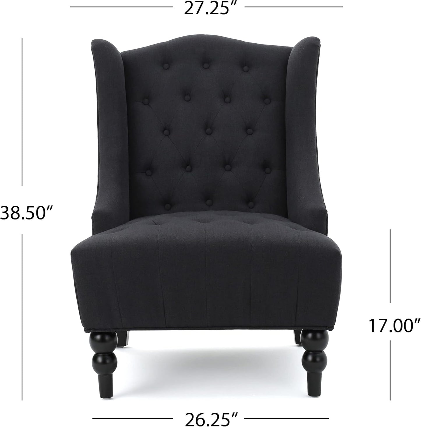 The Toddman High-Back Wingback Chair in Matte Charcoal