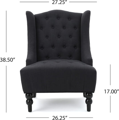 The Toddman High-Back Wingback Chair in Matte Charcoal