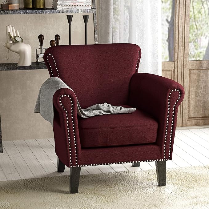 Brice Luxury Scroll Arm Accent Chair