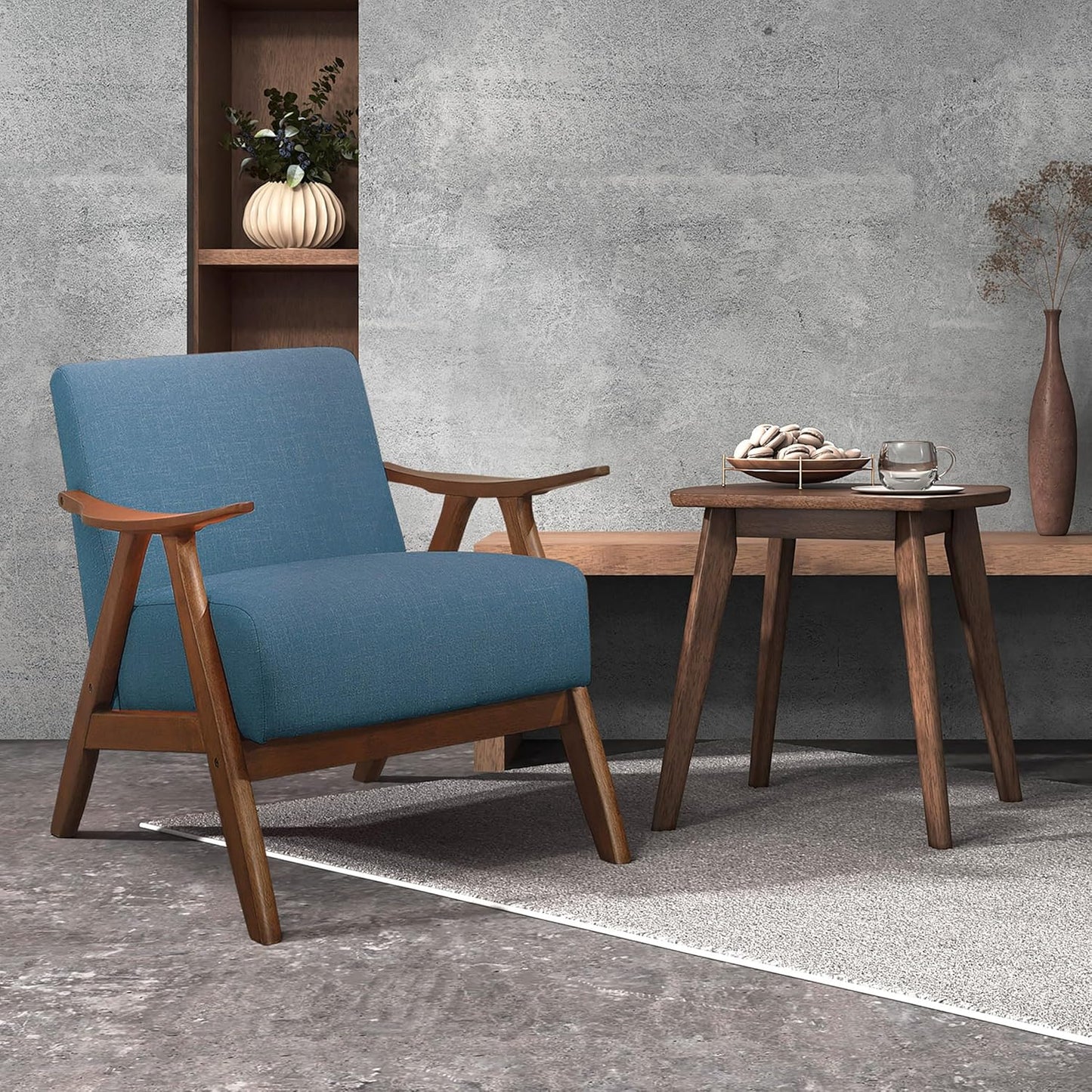 Luxury Walnut Accent Chair