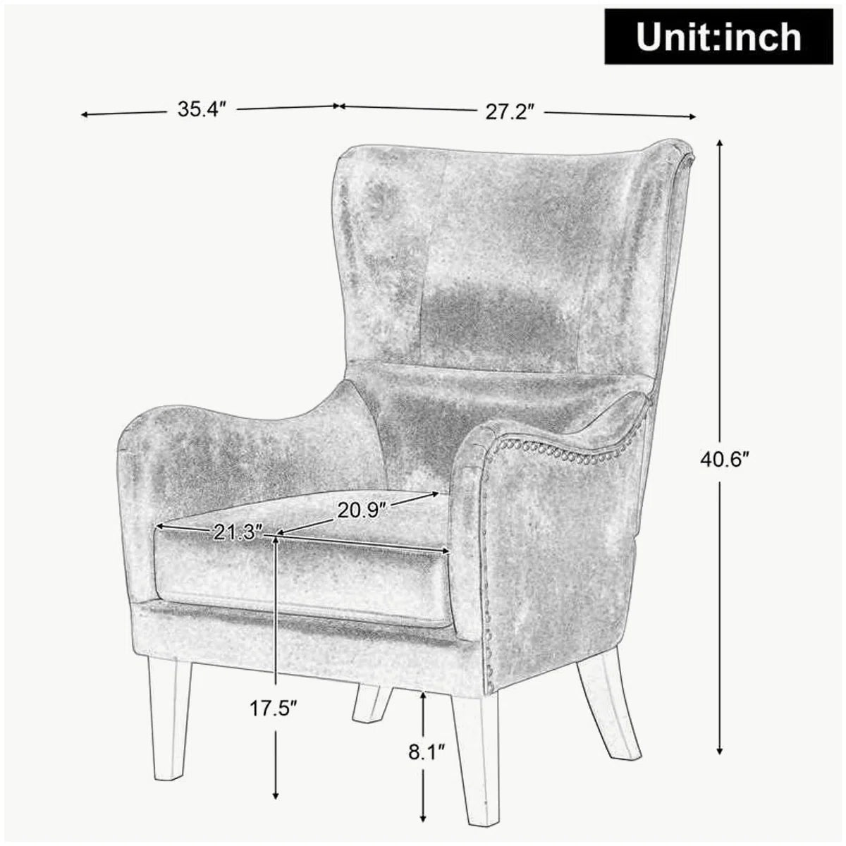 Luxury Wingback Accent Chair