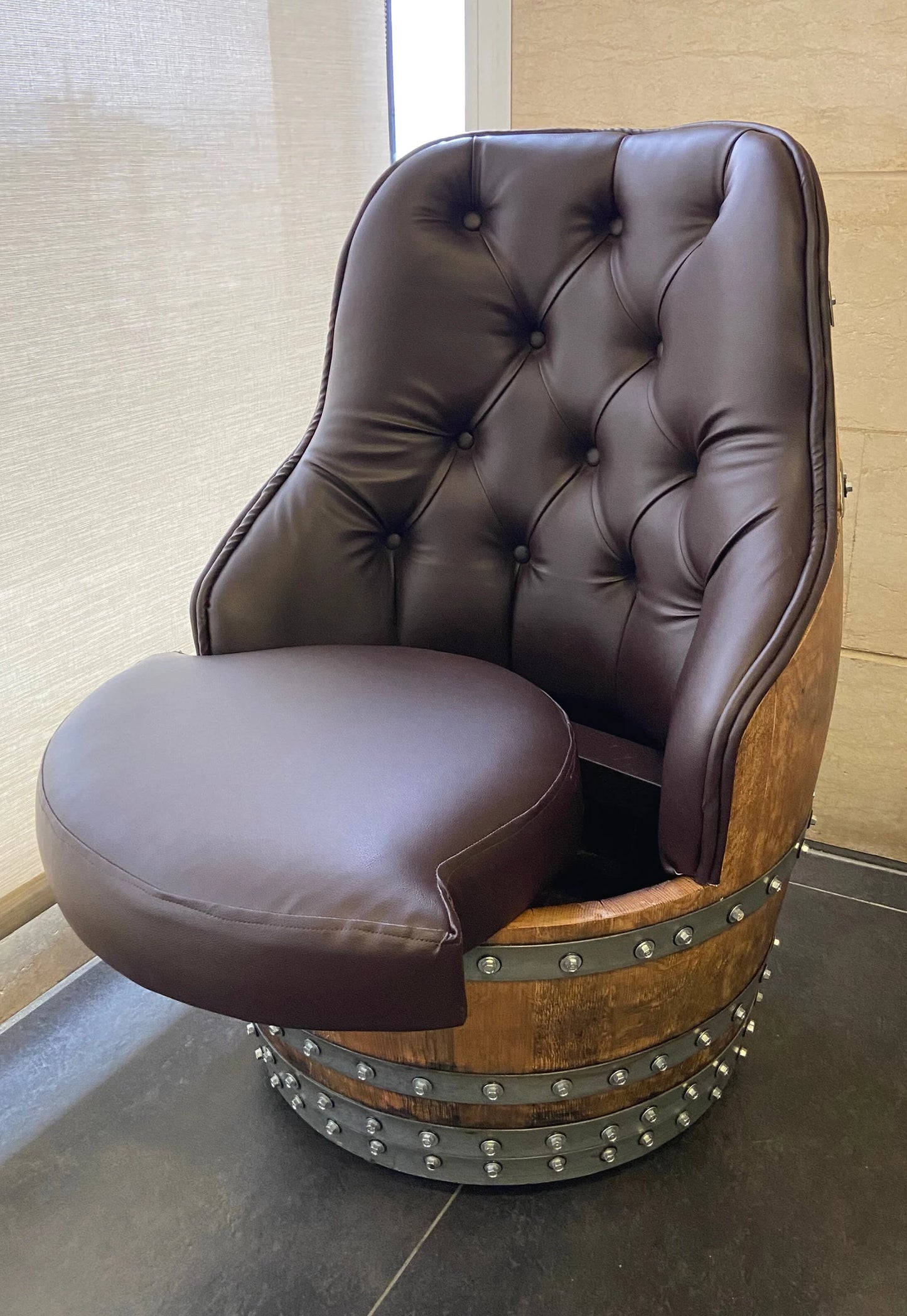 Oak Barrel Captain Chair