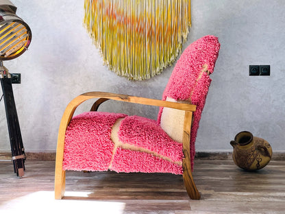 Handmade Moroccan Walnut Lounge Chair