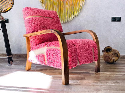 Handmade Moroccan Walnut Lounge Chair