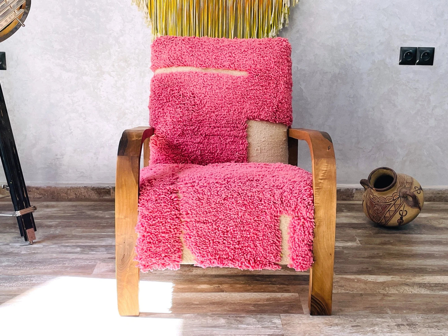 Handmade Moroccan Walnut Lounge Chair