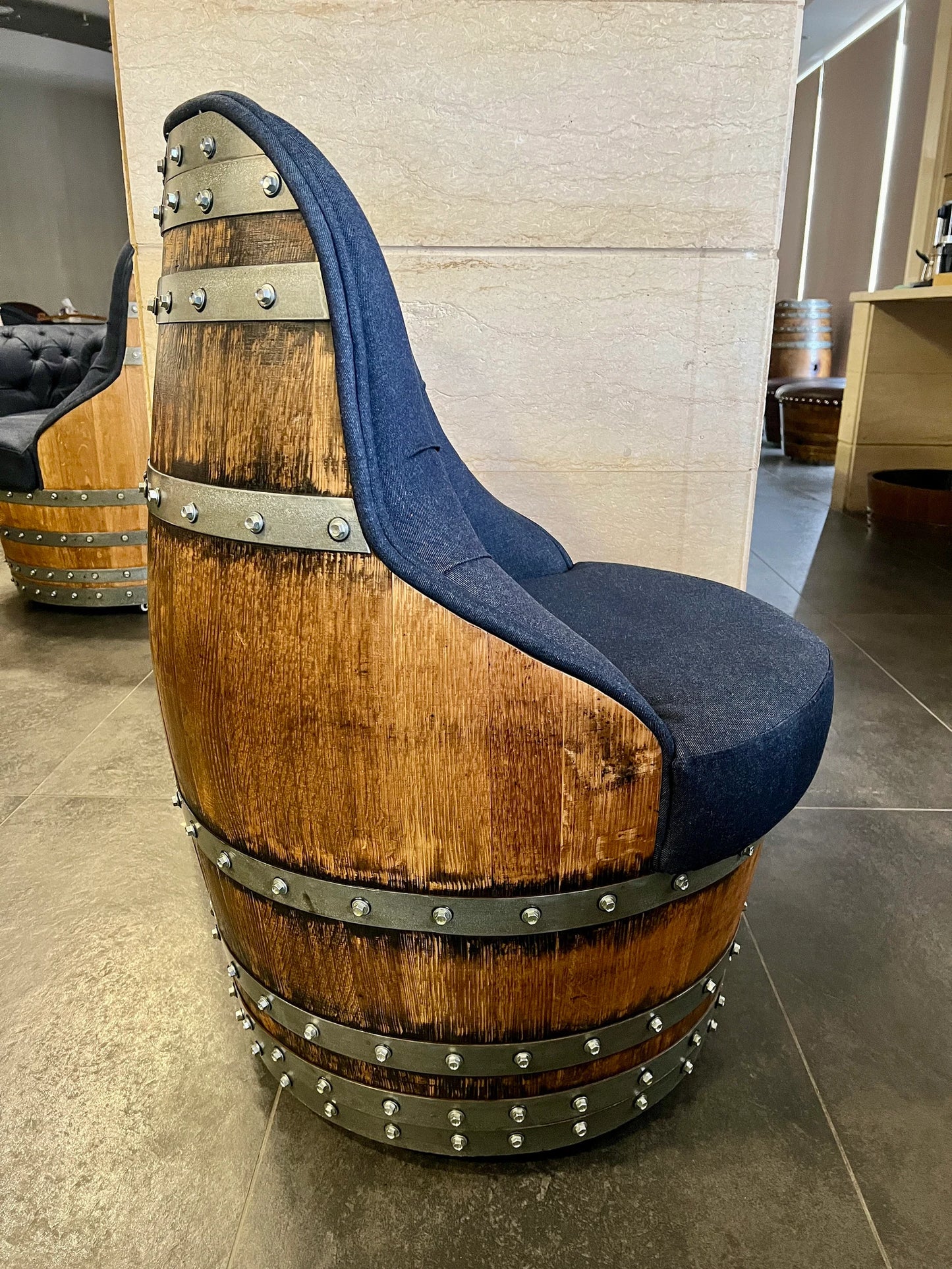 Oak Barrel Captain Chair