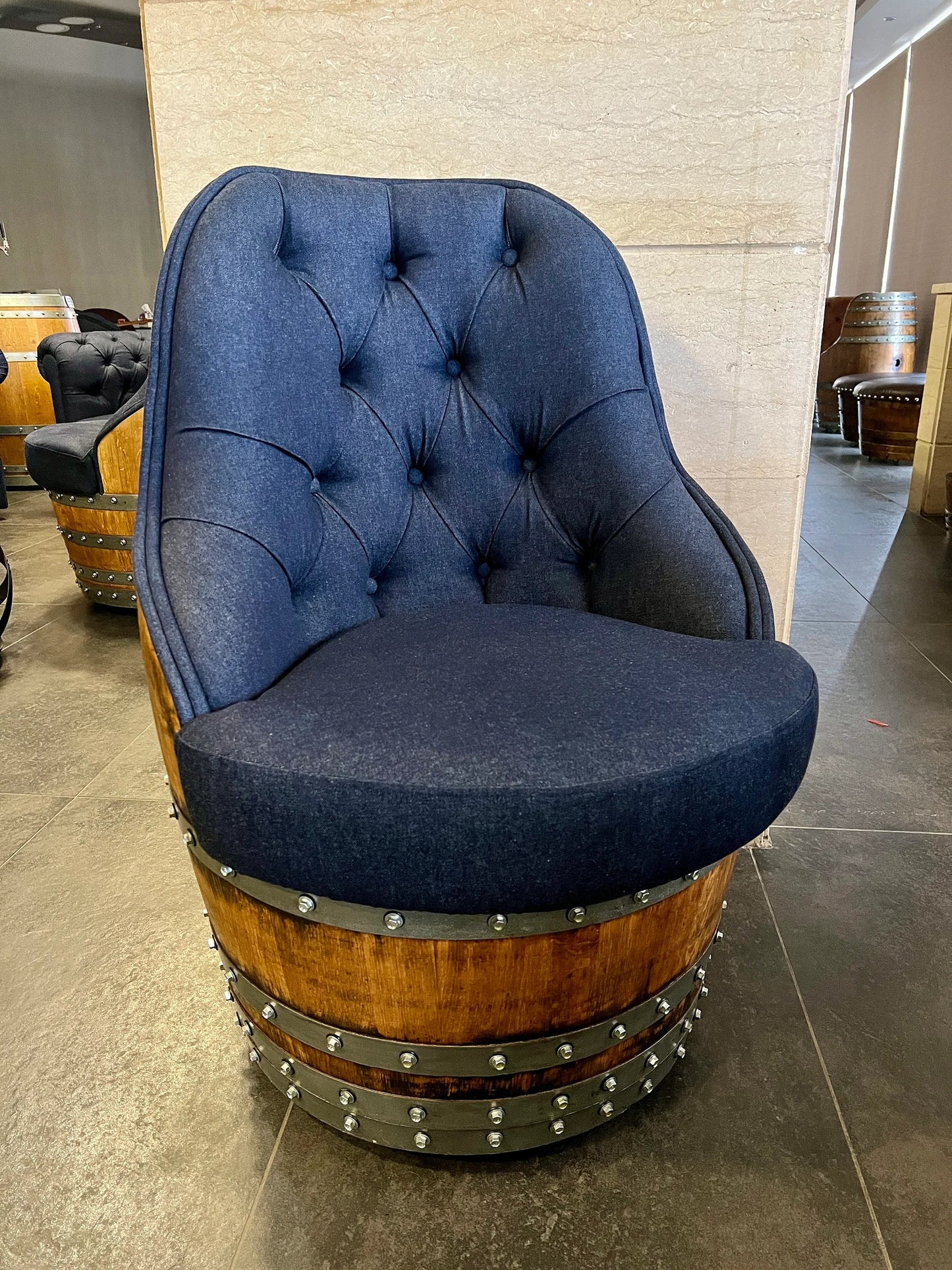 Oak Barrel Captain Chair