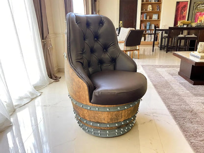 Oak Barrel Captain Chair