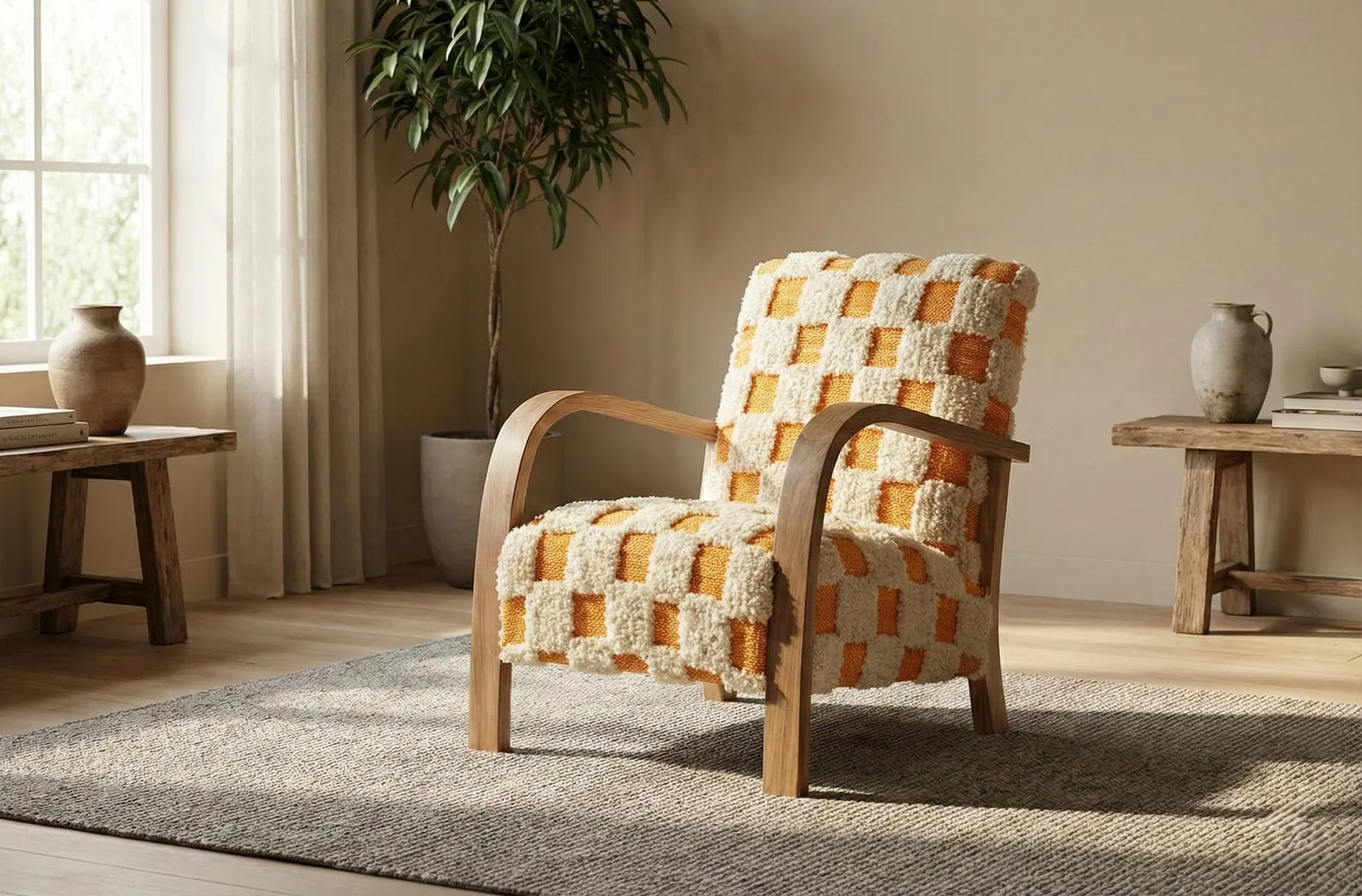Handmade Moroccan Accent Chair – Luxury Rug Armchair