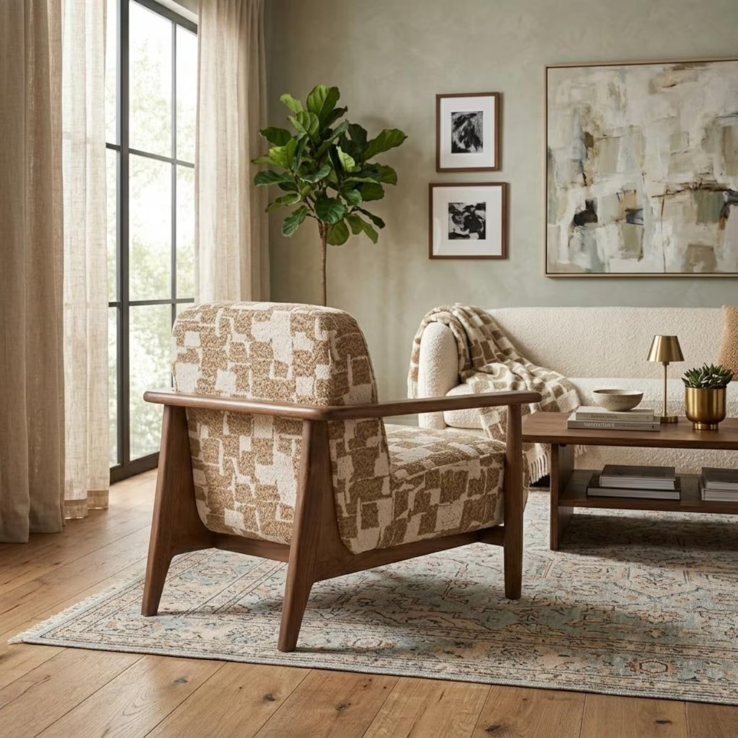 Modern Wooden Accent Chair