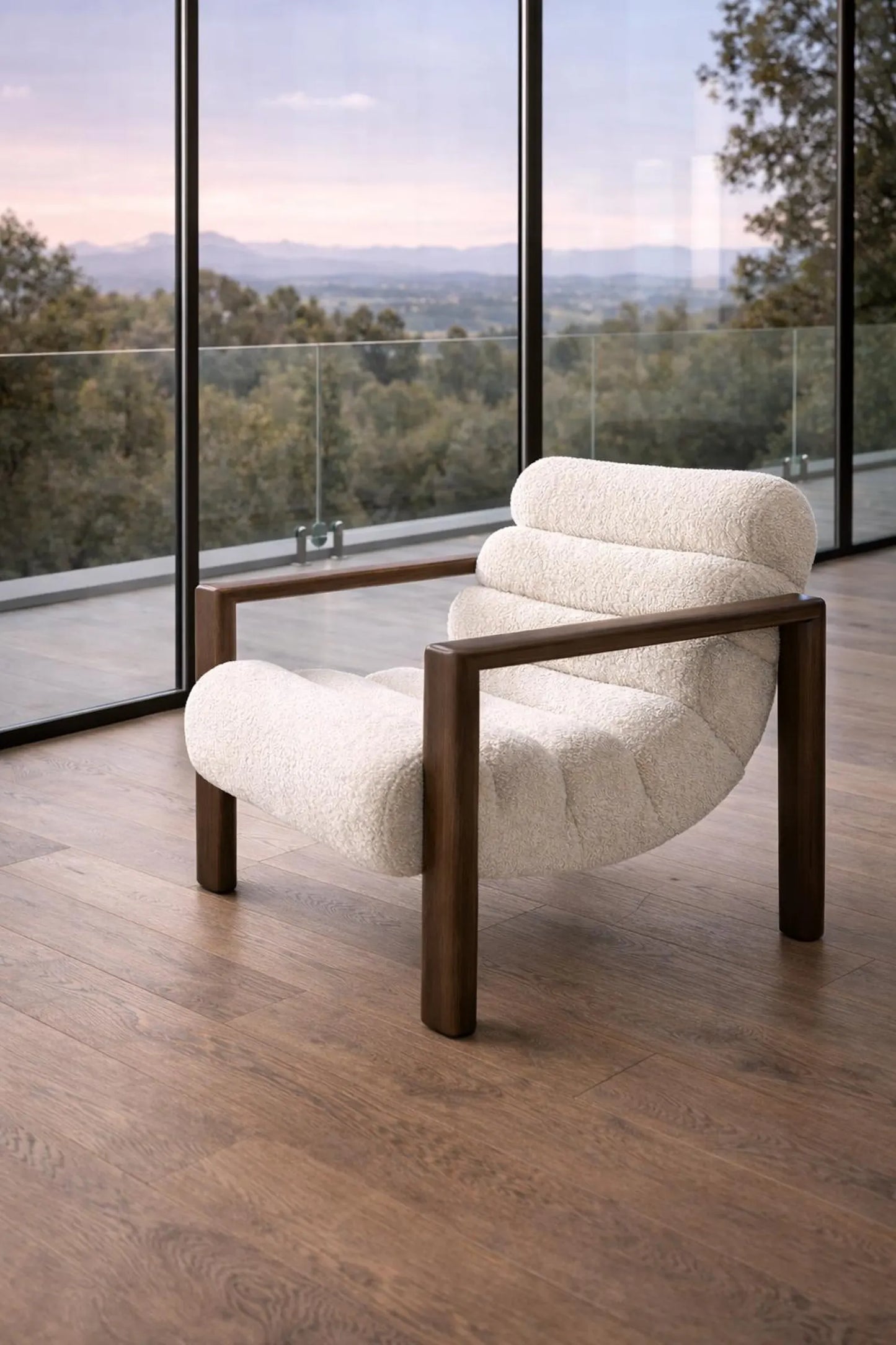 Luxury Bouclé Sculptural Accent Chair