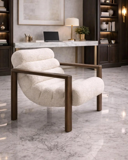 Luxury Bouclé Sculptural Accent Chair