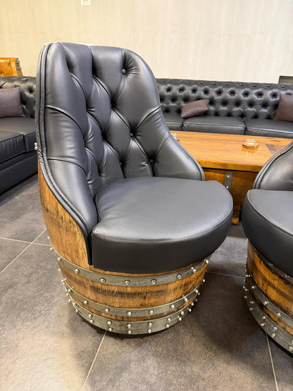 Oak Barrel Captain Chair