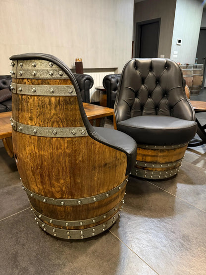 Oak Barrel Captain Chair