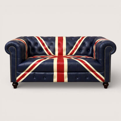 Kingsford – Union Jack Special Edition Hand Painted Top Grain Buffalo Leather Sofa