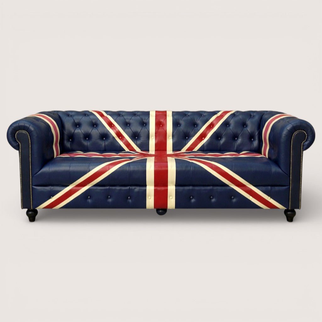 Kingsford – Union Jack Special Edition Hand Painted Top Grain Buffalo Leather Sofa