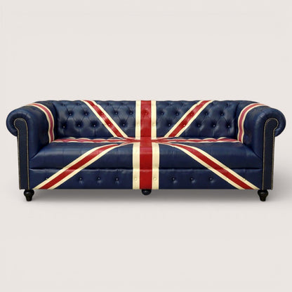 Kingsford – Union Jack Special Edition Hand Painted Top Grain Buffalo Leather Sofa