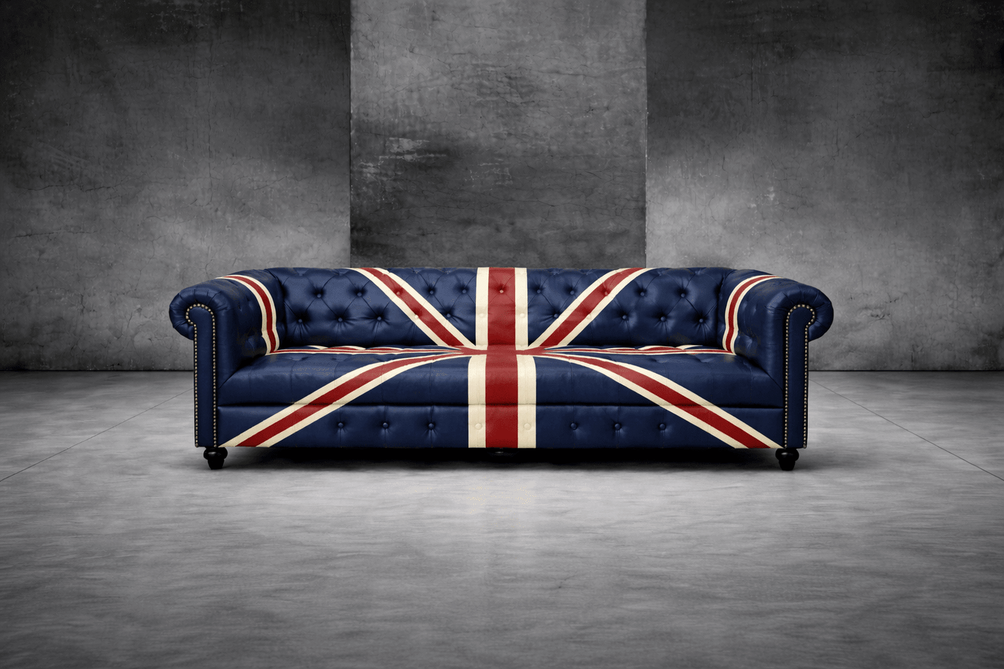 Kingsford – Union Jack Special Edition Hand Painted Top Grain Buffalo Leather Sofa