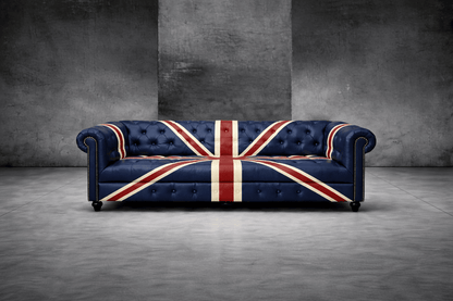 Kingsford – Union Jack Special Edition Hand Painted Top Grain Buffalo Leather Sofa