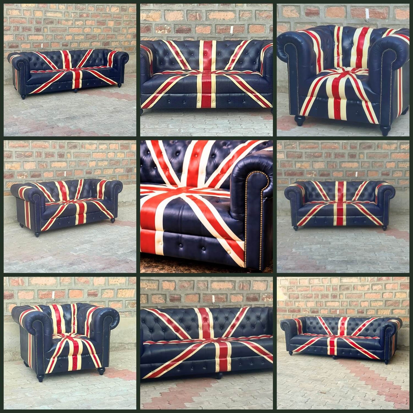 Kingsford – Union Jack Special Edition Hand Painted Top Grain Buffalo Leather Sofa