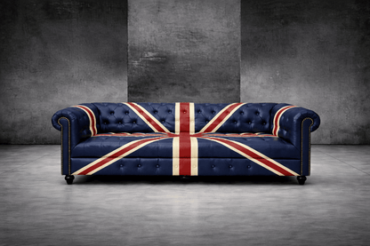 Kingsford – Union Jack Special Edition Hand Painted Top Grain Buffalo Leather Sofa