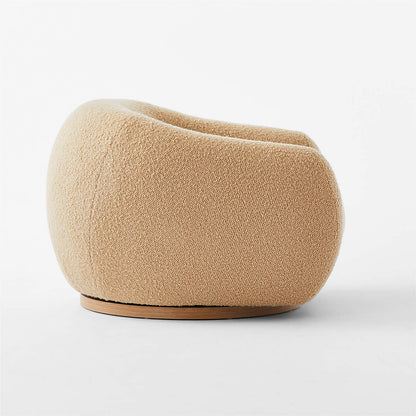 Ami Boucle Swivel Arm Chair