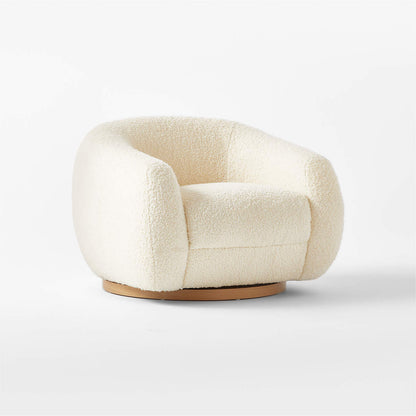 Ami Boucle Swivel Arm Chair